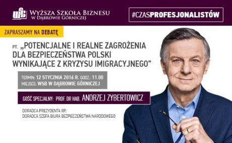 Debata z udziałem prof. Andrzeja Zybertowicza w WSB w Dąbrowie Górniczej
