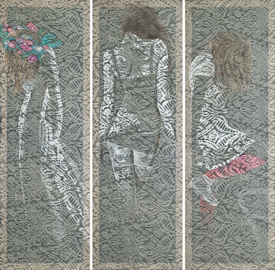 Karina Czernek, „Parawan I –  Trzy Gracje”, 2015, 3 x 180 x 60 cm