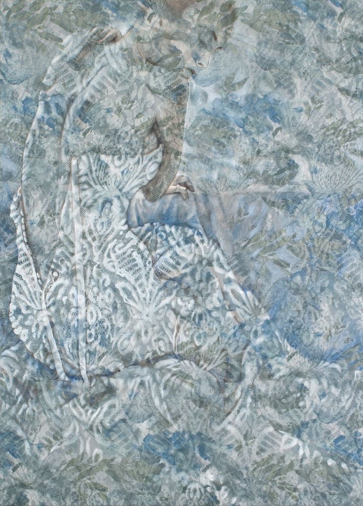 Karina Czernek, „W melancholijnym nastroju I”, 2015, technika własna, 140 x 100 cm